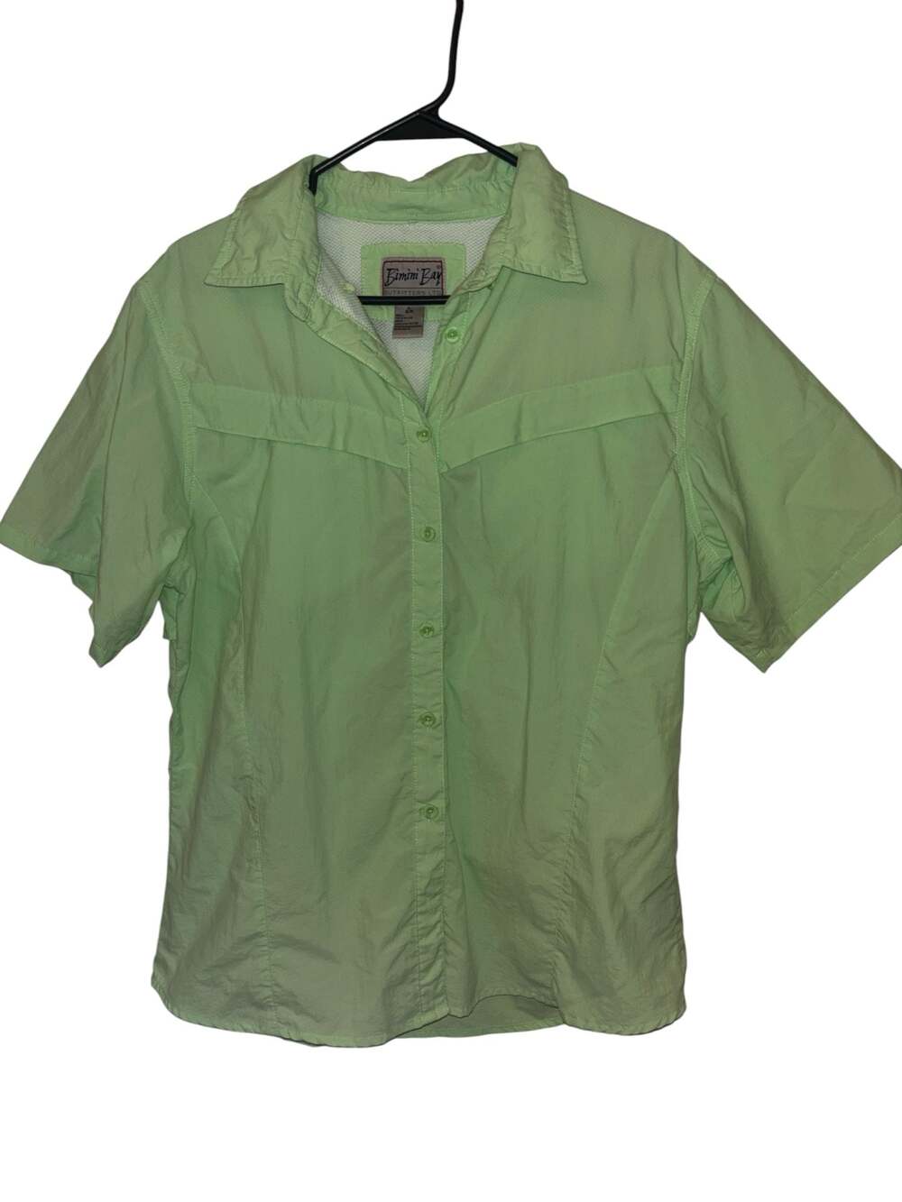Bimini Bay Outfitters Women's Vented Short Sleeve Fishing Shirt Light Green